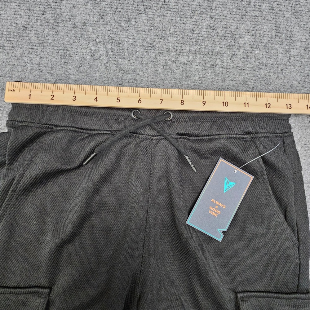 Univibe Cargo Shorts Kids Medium UB125802 Black Mesh Athletic Drawstring NWT - Picture 3 of 4